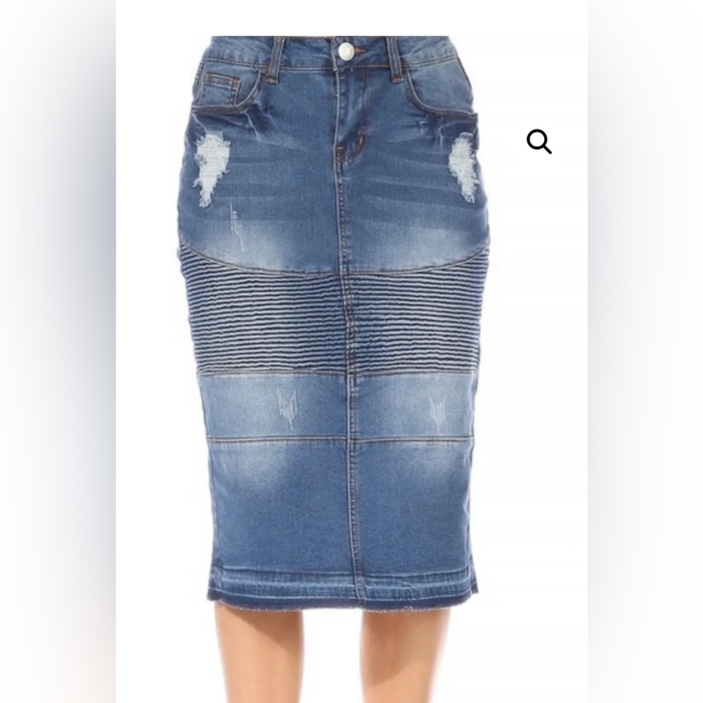 Denim Jean Pencil Skirt
